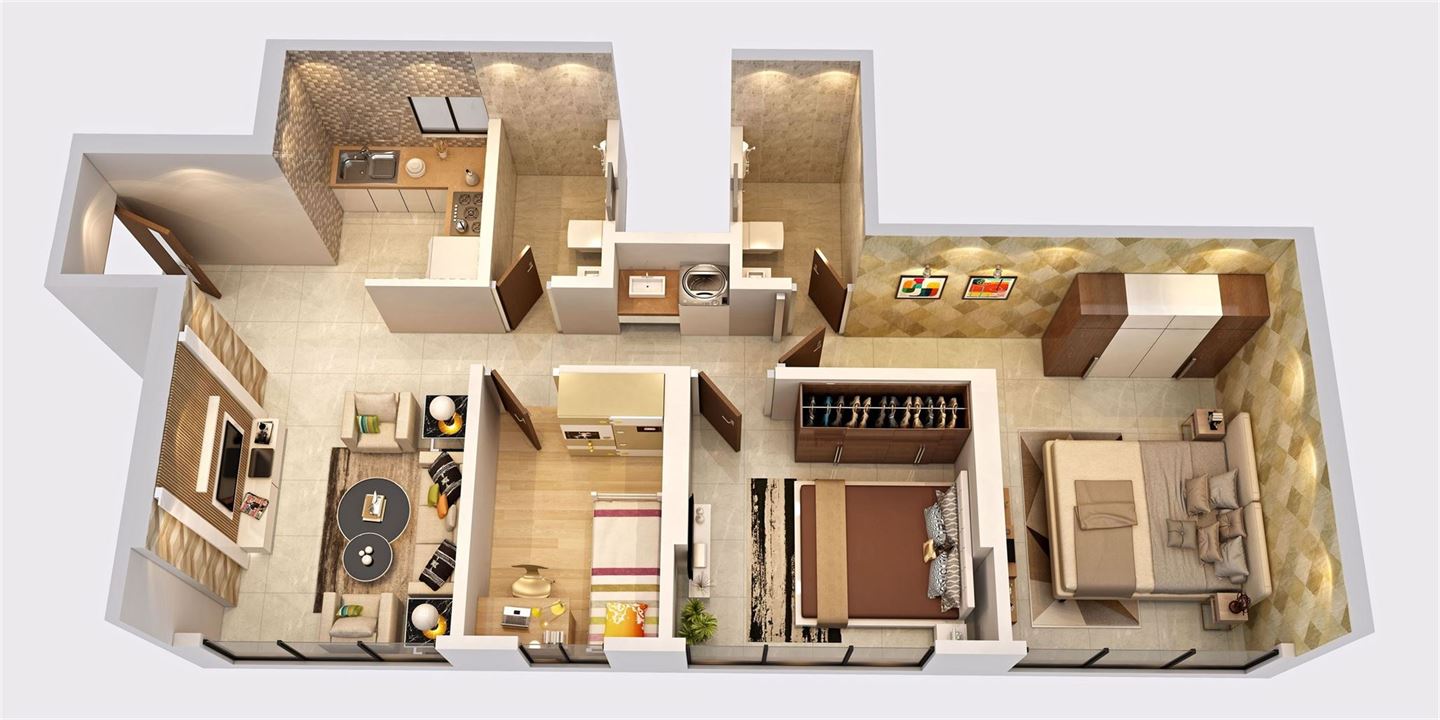 ZEN 1 Alternative - 719 Sq Ft 2.5BHK flexible floor plan option at Zenon Borivali East apartments